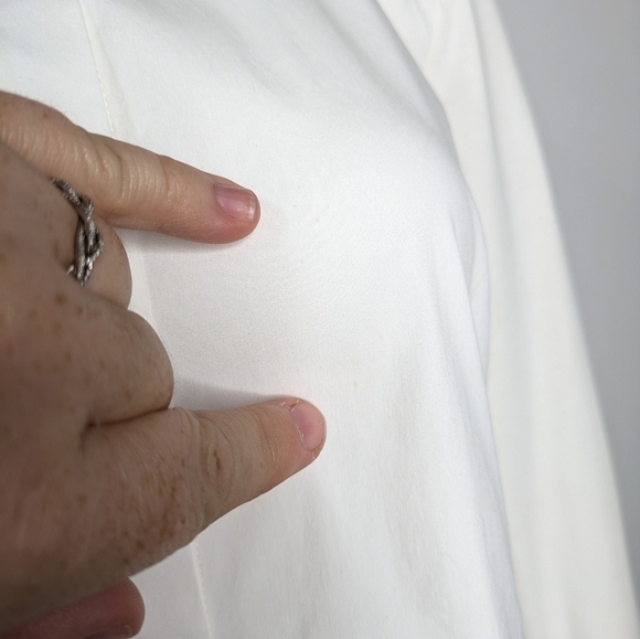 Lafayette 148 white collared button up shirt 12 - Picture 3 of 9